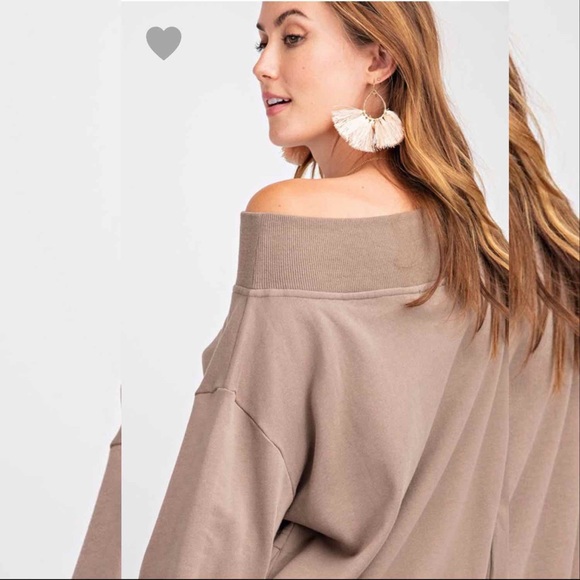 Terry knit Pullover- MUSHROOM - Picture 3 of 3